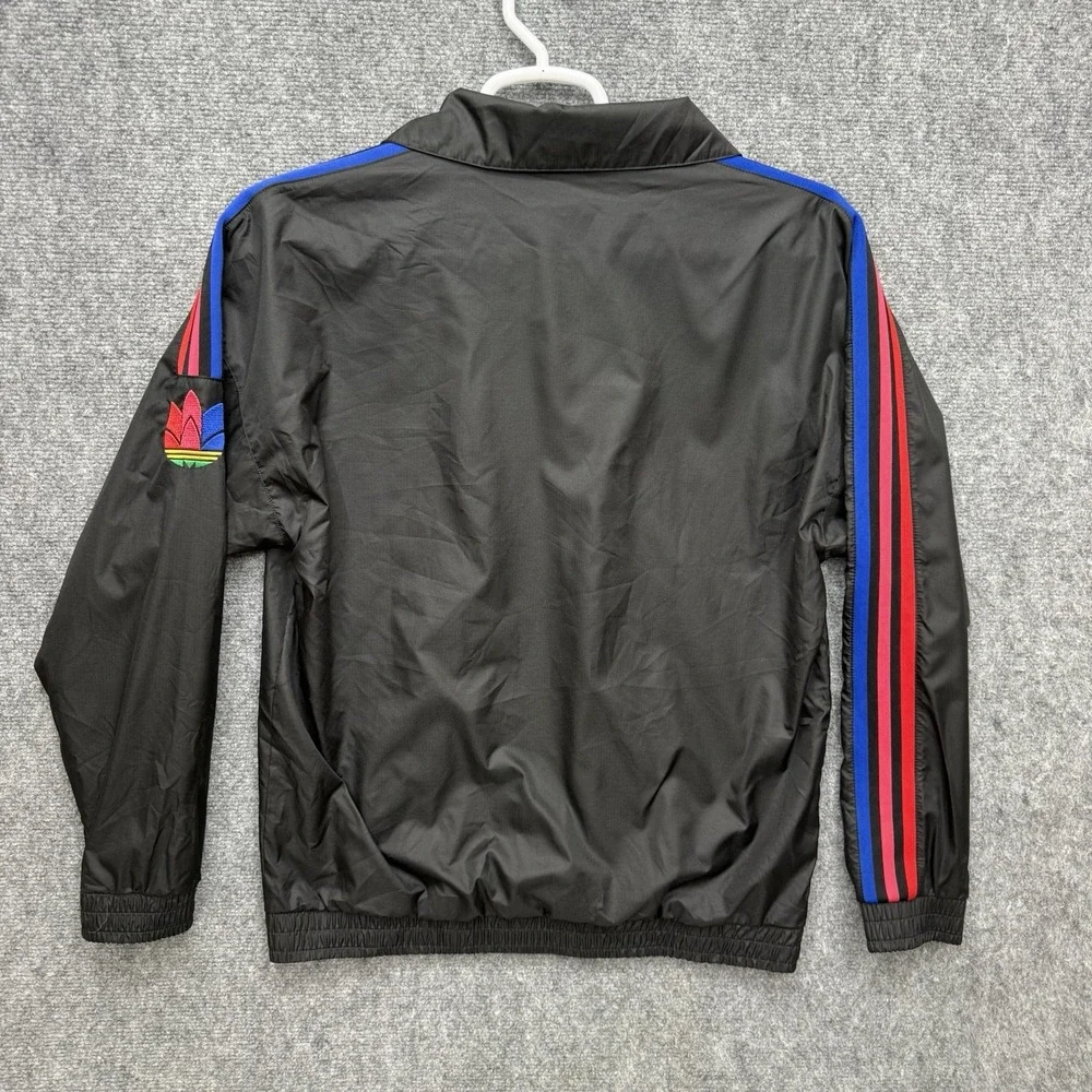 Adidas Trefoil Windbreaker Jacket Black full zip men's size Small